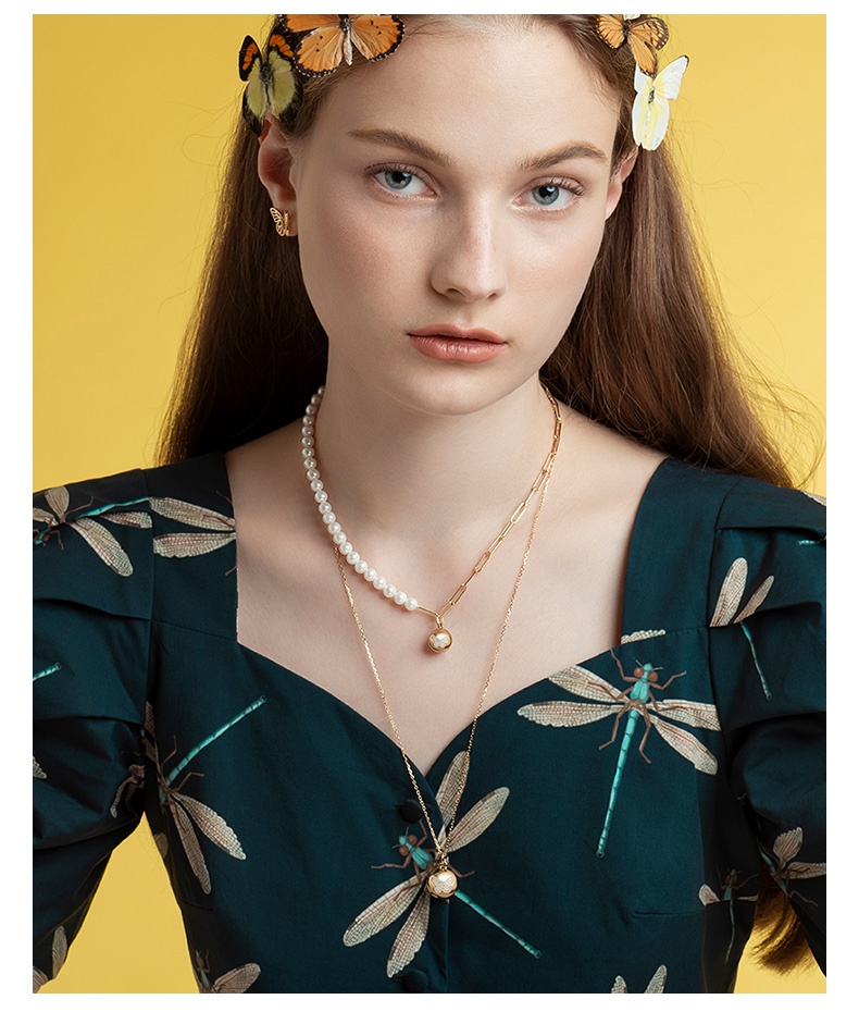 hefang jewelry/何方珠宝 蝴蝶小姐系列 蝴蝶波波长项链