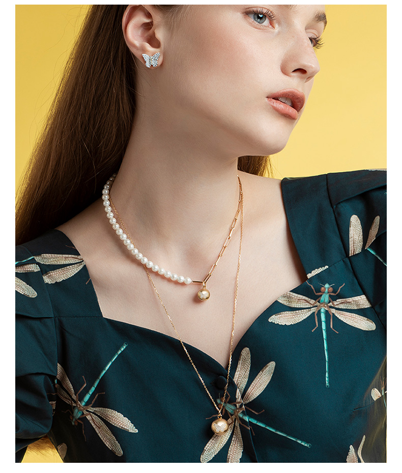 hefang jewelry/何方珠宝 蝴蝶小姐系列 蝴蝶波波长项链