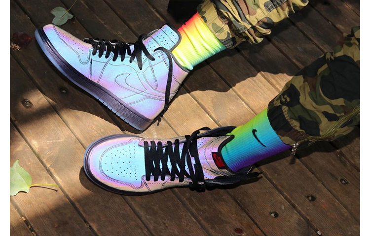 nike/耐克 air jordan 1 hi zoom "fearless" aj1 男款 变色龙 3m反光