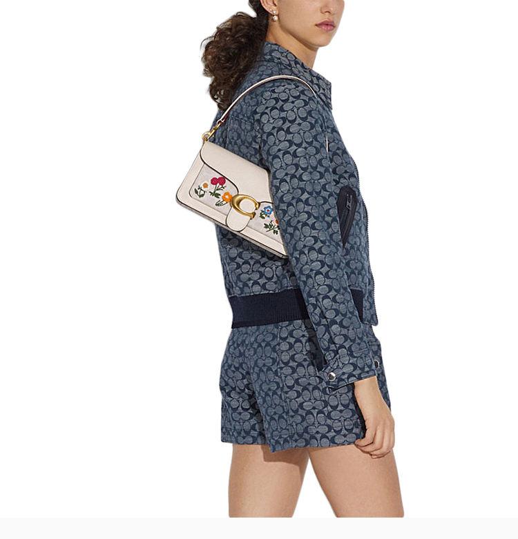 【包税 现货】coach/蔻驰【20春夏新款】专柜款海报款女士白色tabby