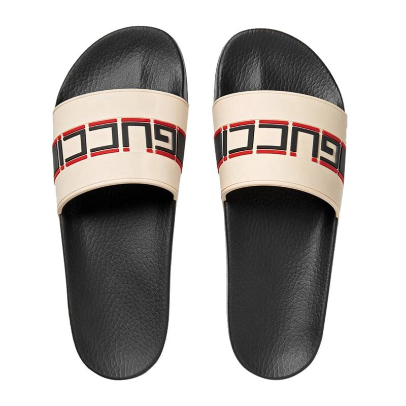 gucci/古驰 2020年新款 男士条纹标识橡胶拖鞋沙滩凉鞋 522884jc200
