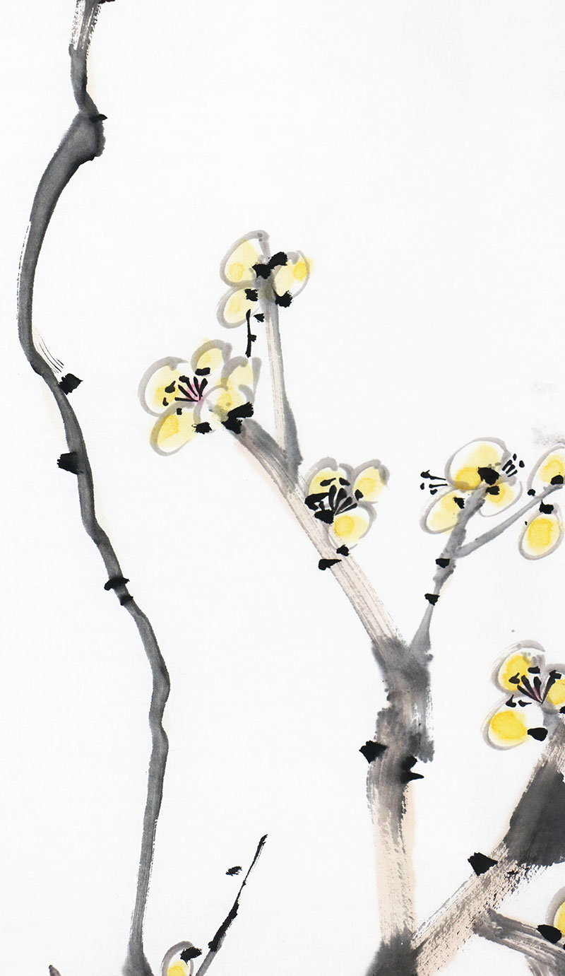 特价促销/美协会员闫友会 国画《梅花四条屏》/100x25cmx4/传统水墨