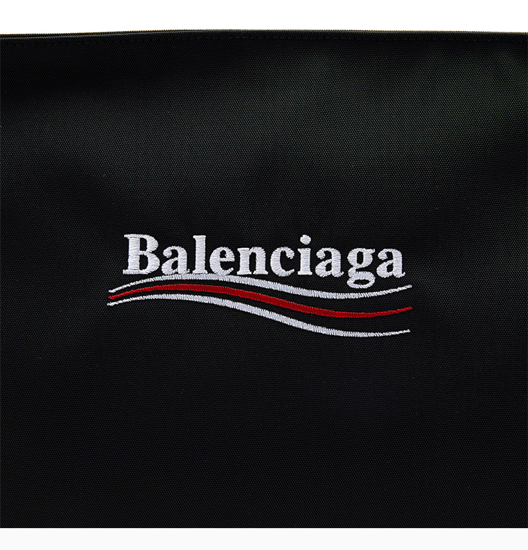 【包税】balenciaga/巴黎世家 女士黑色小羊皮logo图案钱包手拿包