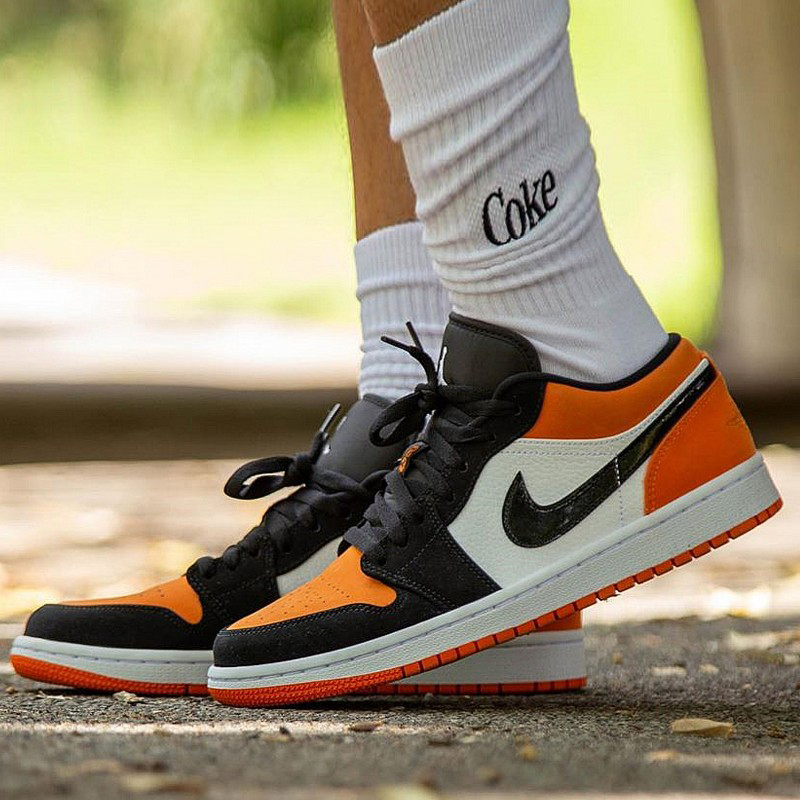 【nike耐克 男士篮球鞋】air jordan1 low aj1黑橙小扣碎 低帮 篮球鞋