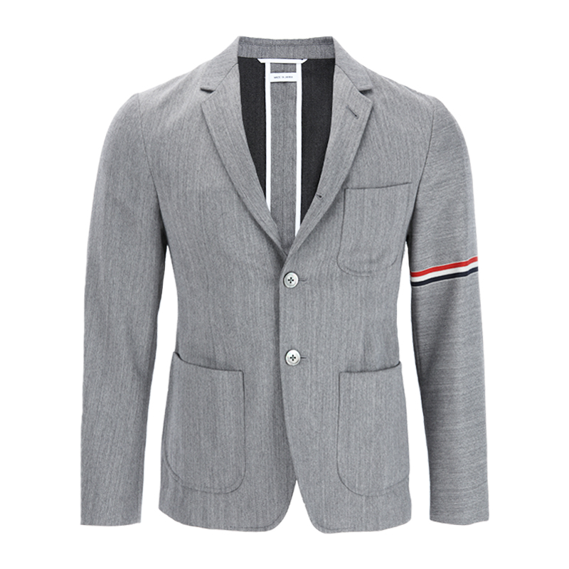 thom browne/thom browne 三条纹标志灰色男士西服商品展示桑姆