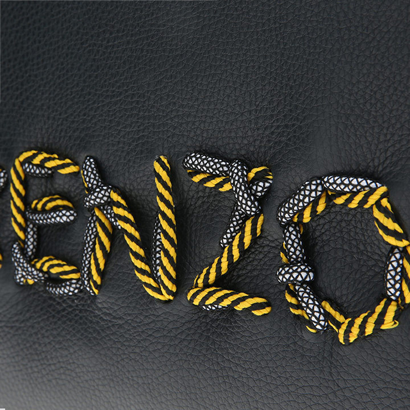 kenzo/高田贤三 凯卓男包 男士品牌字母logo深蓝色牛皮拉链手拿包 f96