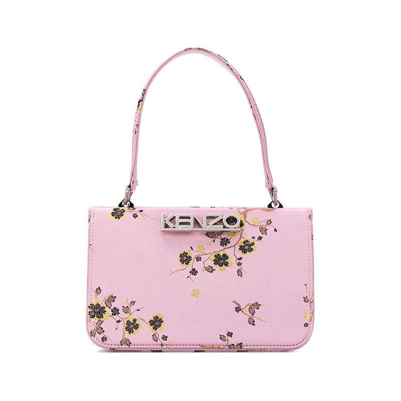 kenzo/高田贤三 凯卓女包 女士树枝花朵图案品牌字母logo粉色腈纶手提