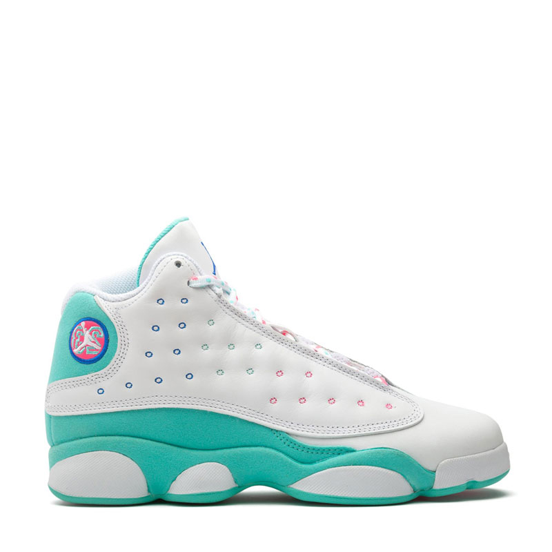 nike/耐克 air jordan 13 女款 aurora gs aj13 白绿彩蛋 休闲运动鞋