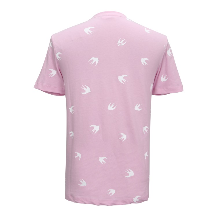 mcq alexander mcqueen/mcq alexander mcqueen 男士粉色燕子棉质短袖