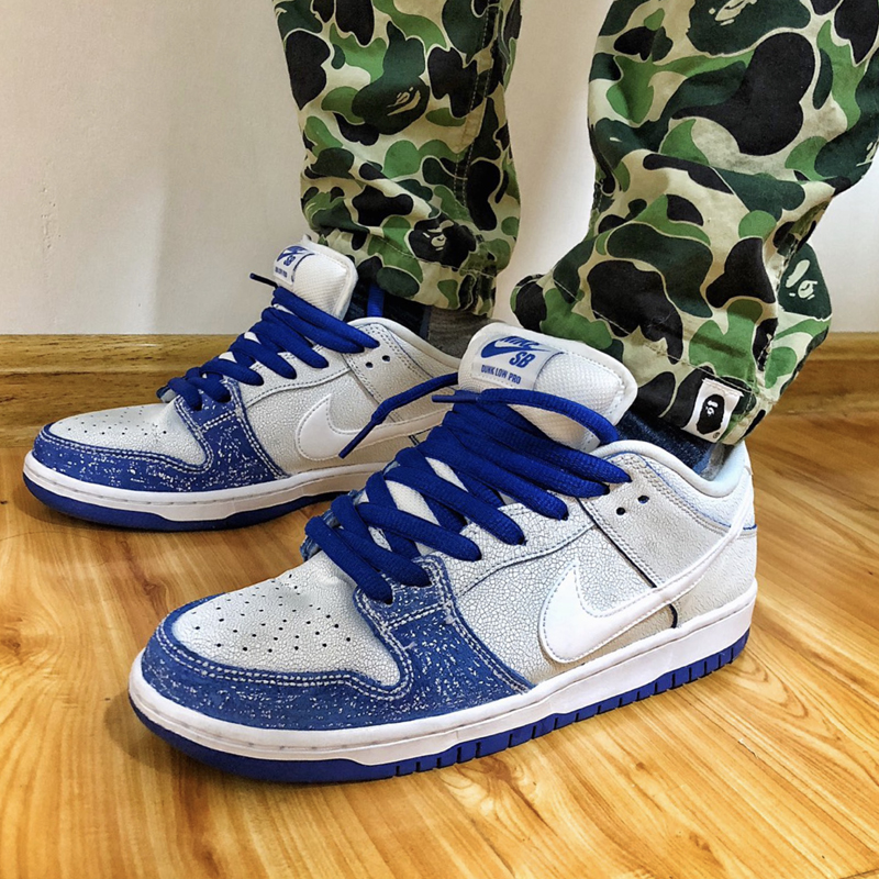 nike耐克 dunk sb low 白蓝刮刮乐爆裂纹冰青花瓷耐克板鞋 cj6884-100