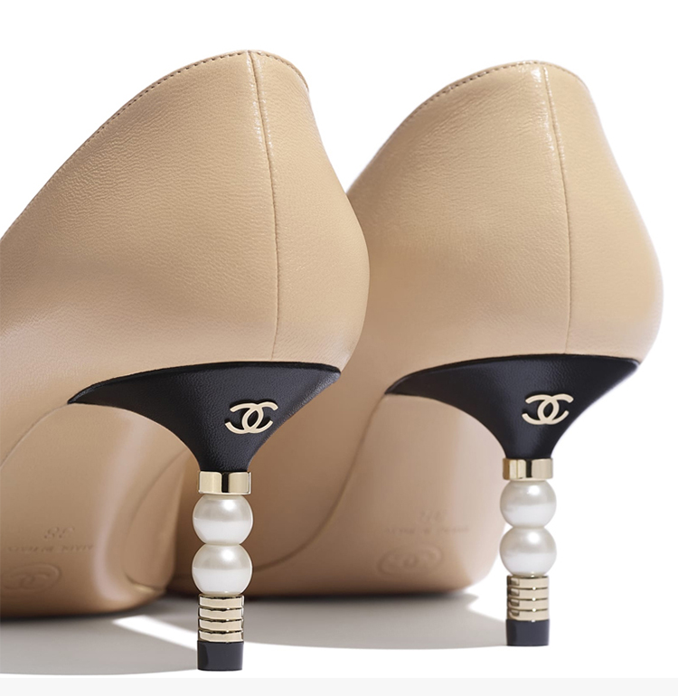 【预售2-4周发货】chanel/香奈儿 女士拼色羊皮革与罗缎时尚高跟鞋