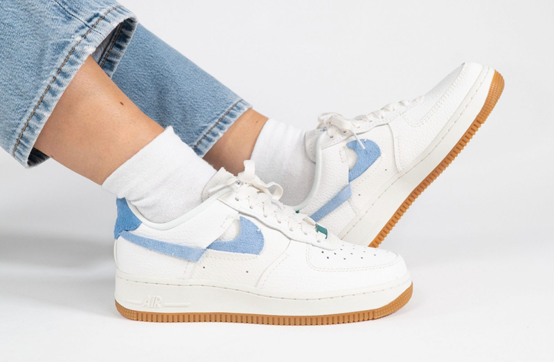 nike air force 1 af1 空军一号 断钩解构板鞋 蓝绿 黑黄鸳鸯 bv0740