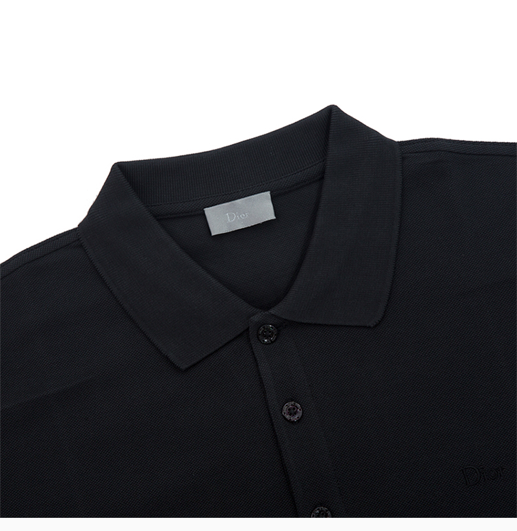 迪奥桀骜 春夏 男装 服装 黑色棉质经典字母刺绣 男士短袖polo衫