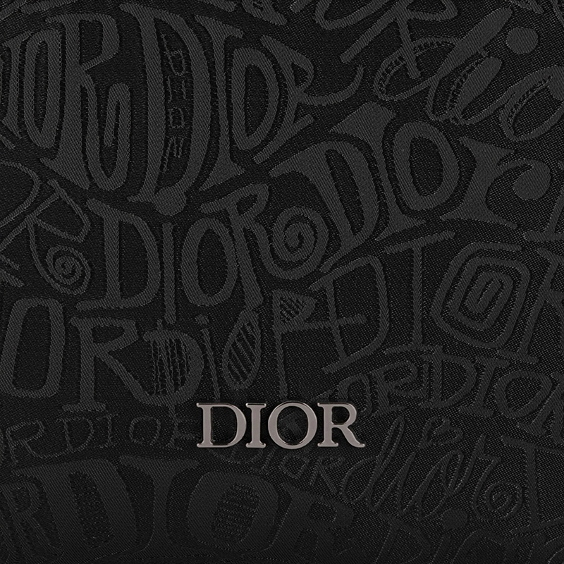 【包税】dior/迪奥 迪奥2020春夏新款 黑色尼龙提花图案刺绣骑士双肩