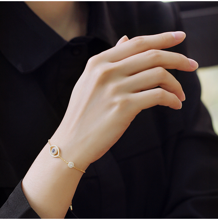 【国内现货】apm monaco/apm monaco金黄色幸运眼睛手链女手腕手串 ab