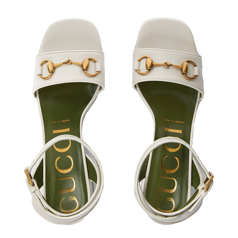 【包税】gucci/古驰 女士白色皮革高跟凉鞋 624304cpd909022