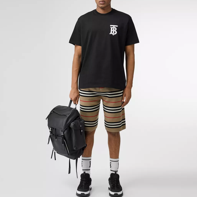 burberry/博柏利 平织棉宽版 t 恤 缀有 thomas burberry 花押字橡胶