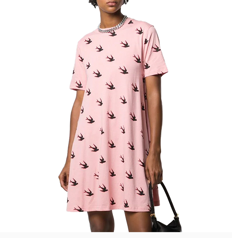 alexander mcqueen 亚历山大·麦昆 20春夏 女装 服饰 圆领燕子印花