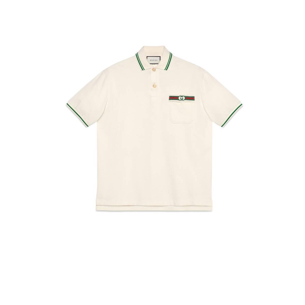 gucci古驰 21年春夏 男士 饰织带和互扣式双g棉布polo衫 628339 xjcqr