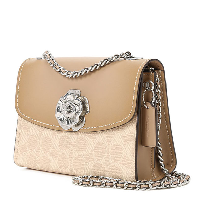 20春夏 coach/蔻驰 parker 18 山茶花单肩包 34256 牛皮革/pvc