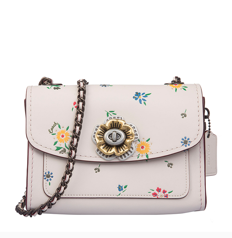 coach/蔻驰【20秋冬新款】专柜同款parker系列山茶花女士白色小清新