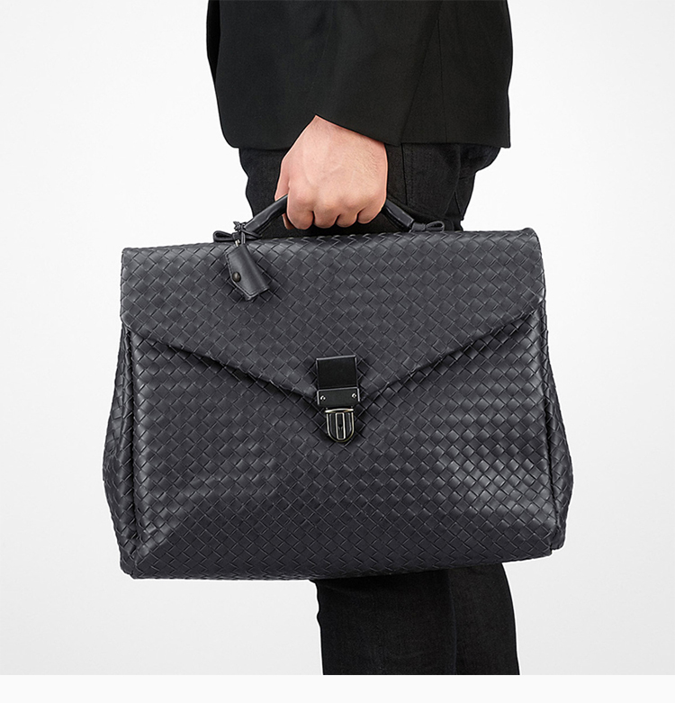 【包税】bottega veneta 宝缇嘉 男士牛皮大号商务休闲公文包手提包