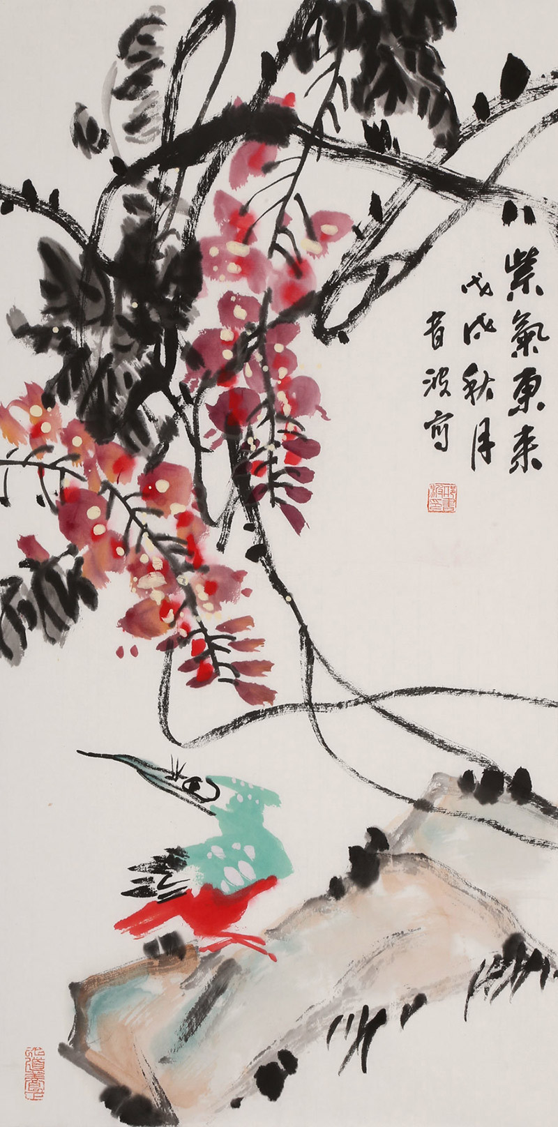 邢书波 《紫气东来》 清华美院导师 客厅书房茶室国画花鸟画