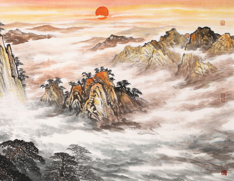 【secoo art寺库艺术 传统水墨单幅作品】订制 李碧峰 《泰山朝晖》