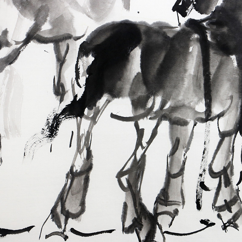 特价/中国美协理事/新汉画创始人王阔海《毛驴图》68x68cm/传统水墨