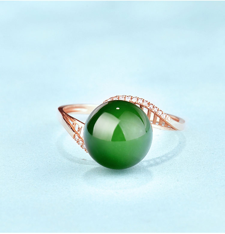 大和之美/大和之美 玉石戒指 18k金碧玉戒指 女士