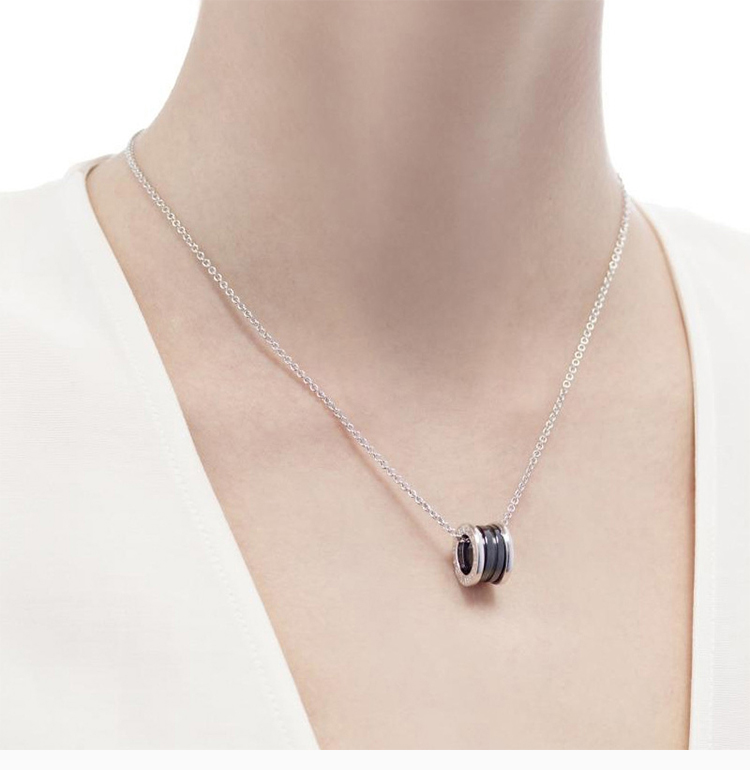 宝格丽 格丽/bvlgari 男女同款项链925银和黑陶瓷吊坠 慈善款项链 38