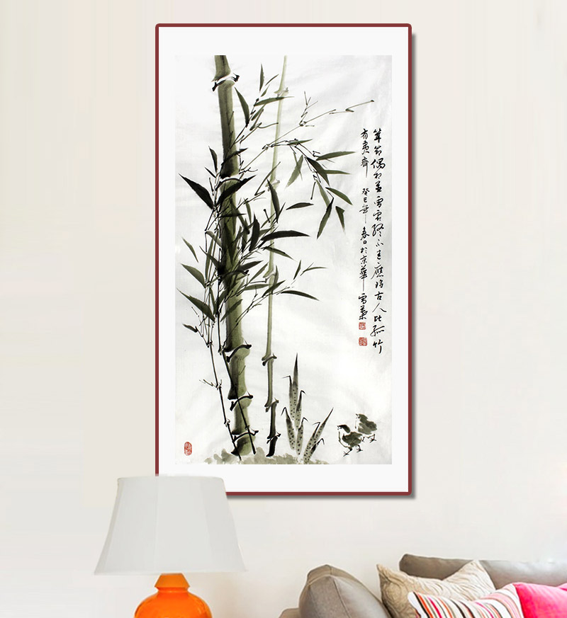 何华贤 《耸节偶相并》 颍淮书画名家 客厅书房茶室水墨国画竹子