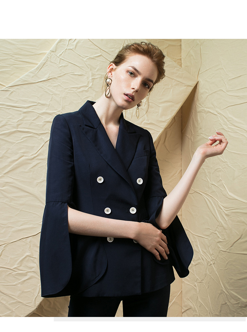 英伦风女士西服套装欧美时尚女式西服秋冬中袖职业女士西装(尺码偏小