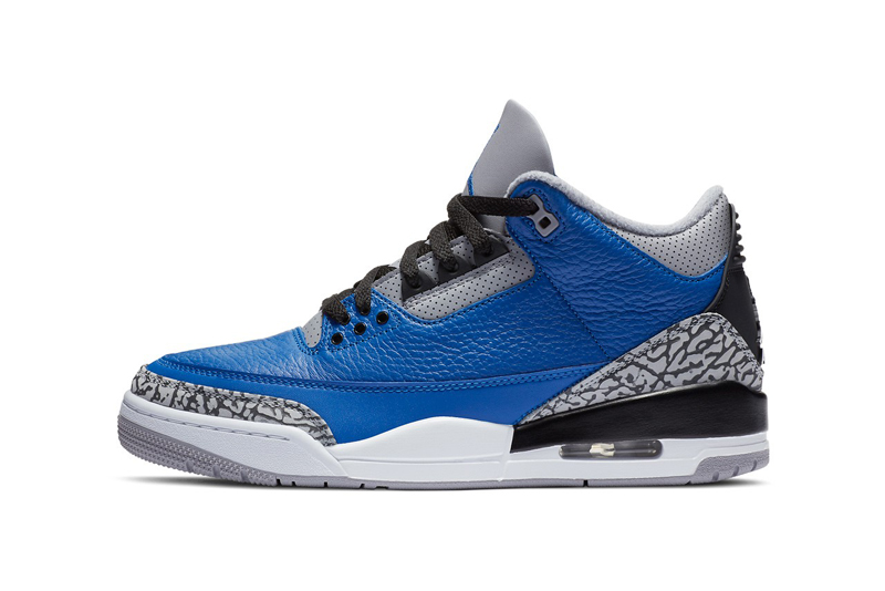 nike air jordan 3 aj3 蓝水泥 皇家蓝 爆裂纹 高帮篮球鞋 ct8532-400
