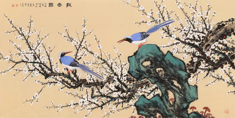 朱祖义 《报春图》 中国老子书画院副院长 装饰国画水墨画梅花图