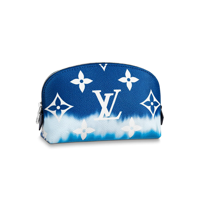 奢侈品拉链扎染印花涂层帆布escale 化妆包手拿包 蓝色m69138【正 