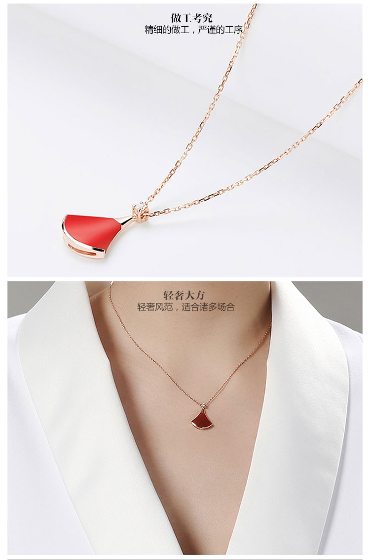 gzuan/古钻 小红裙18k金女士钻石套链项链 d1810