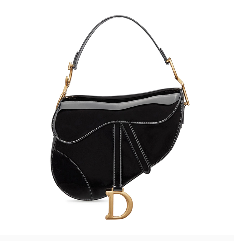 【dior迪奥 斜挎包】【包税】dior 迪奥 saddle系列 女士黑色亮面皮革