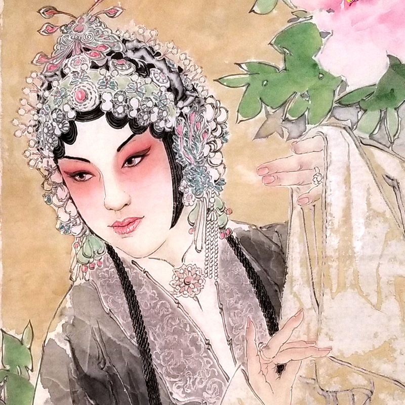 中国美术家协会会员/梁健戏曲人物《好戏连台》69x138cm/传统水墨