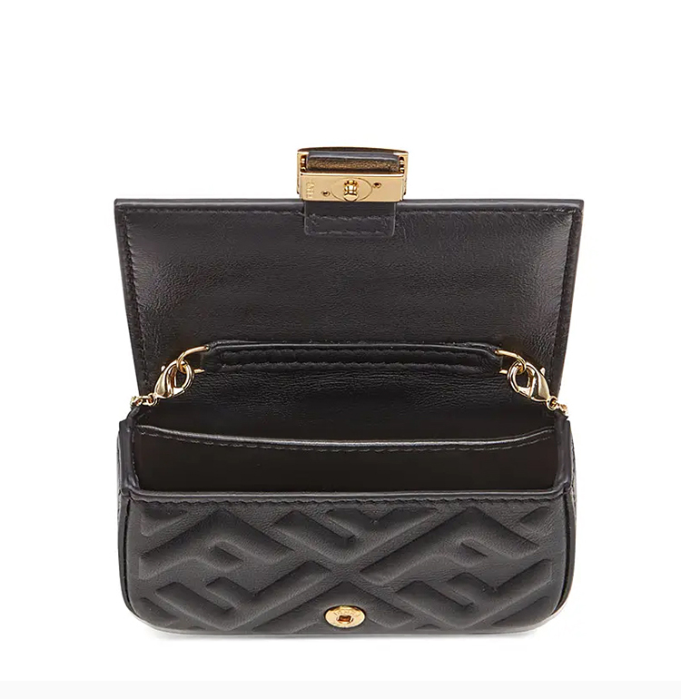 fendi/芬迪 女士羊皮双f金属logo圆环链条包单肩包斜挎包