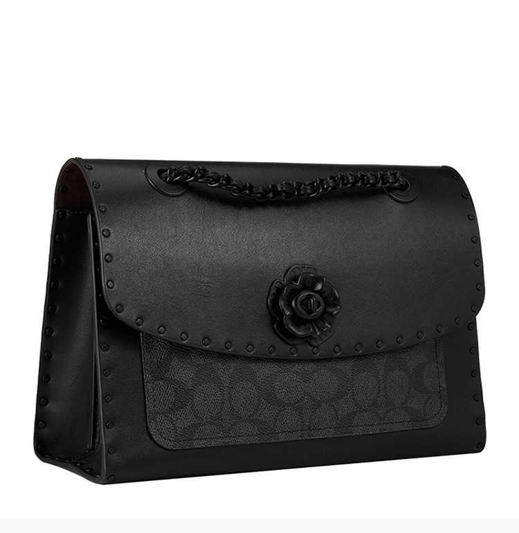 coach/蔻驰【20秋冬新款】专柜同款 女士拼色涂层帆布山茶花c纹标志