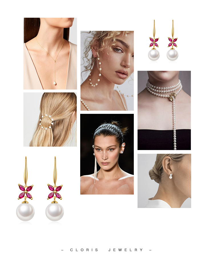 cloris/克劳瑞斯【新品爆款】 日本akoya海水珍珠 18k金镶嵌红宝石