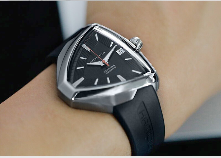Hamilton/汉米尔顿瑞士手表 探险系列猫王纪念款自动机械男表 H24555331 黑色胶带黑盘