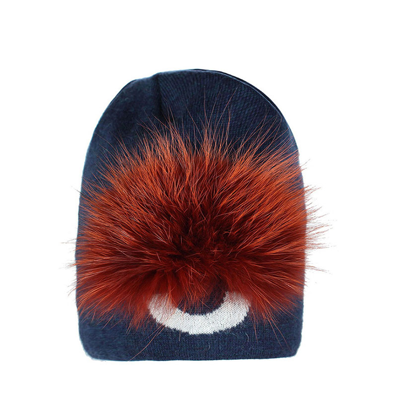 fendi/芬迪 包头帽 男士怪兽眼睛蓝色毛绒羊毛帽子 fxq538-50t-f0vl1