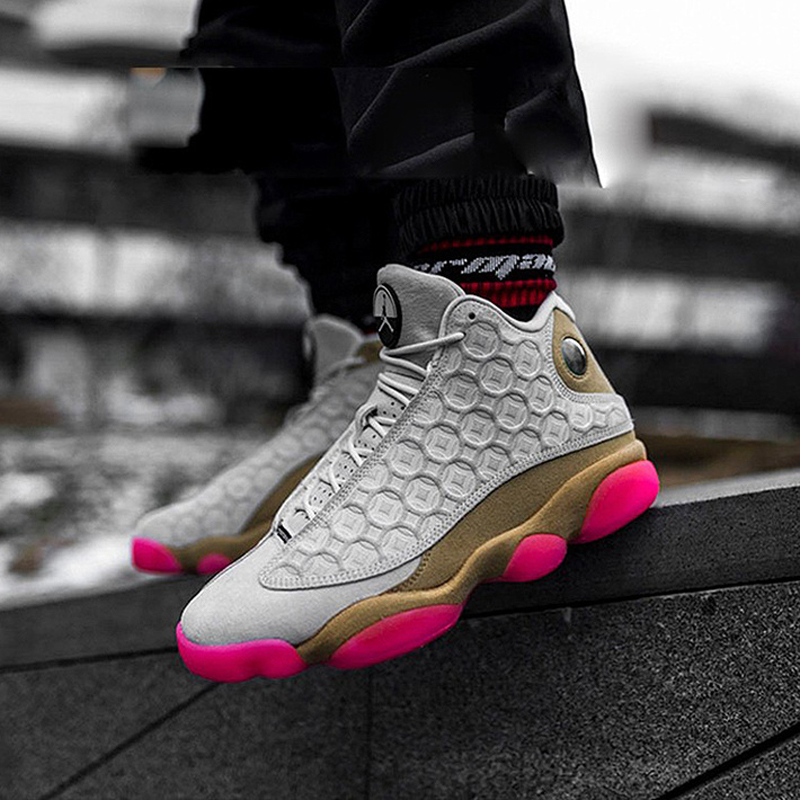 nike/耐克 air jordan 13 男女同款 aj13 灰粉 铜钱 中国年 新年 cw