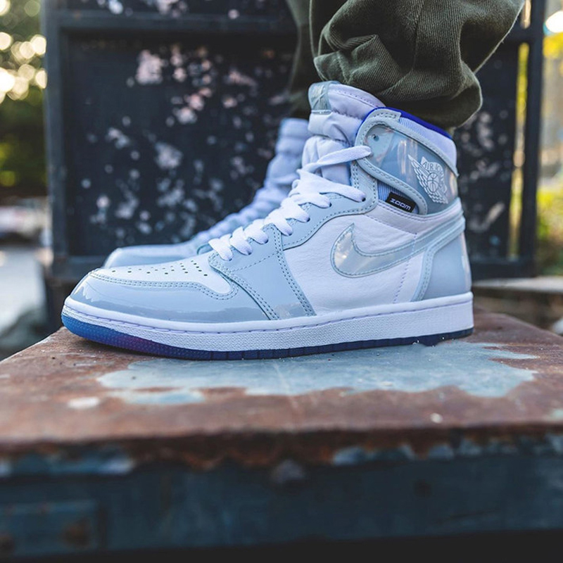 air jordan 1 high zoom air 男款 racer blue aj1 白蓝漆皮 "小dior