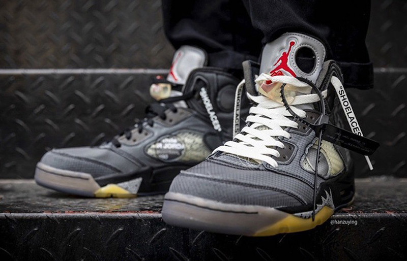 nike/耐克 限量联名 air jordan 5 x off-white ow aj5 黑蝉翼 ct8480