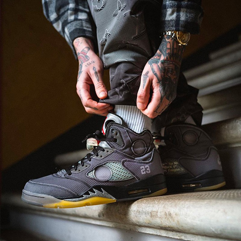 nike/耐克 限量联名 air jordan 5 x off-white ow aj5 黑蝉翼 ct8480