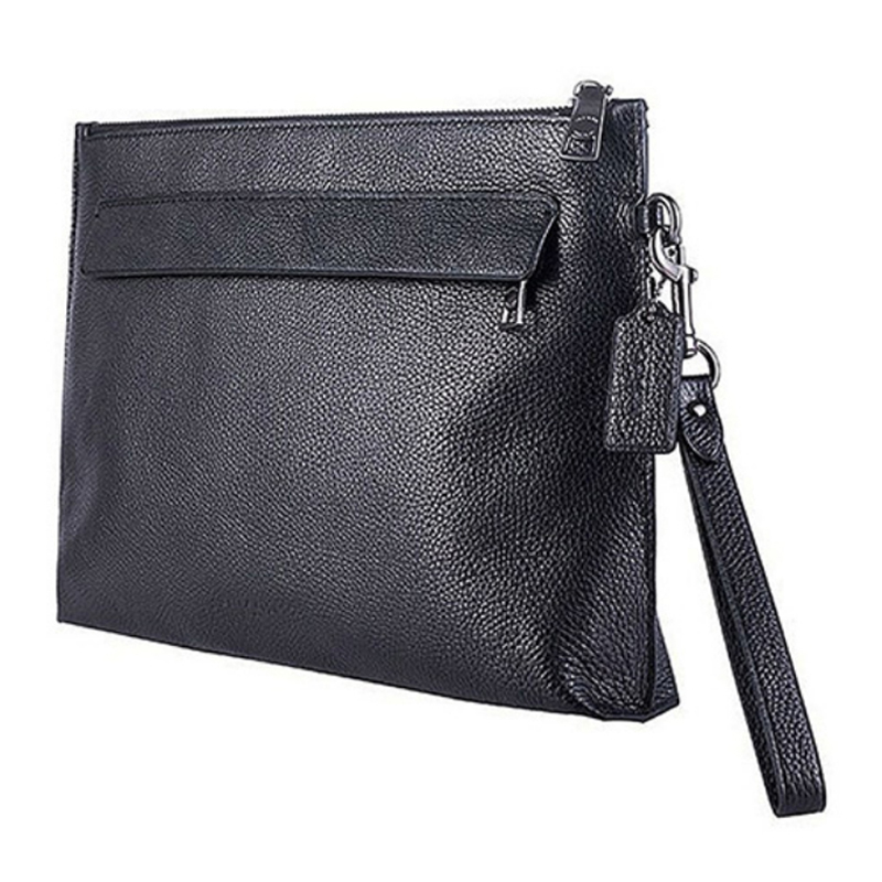 coach/蔻驰 男士黑色 时尚商务拉链皮质手拿包男包 df39763