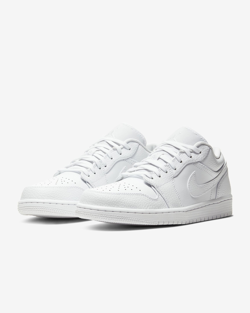 nike/耐克 air jordan 1 low 男女同款 aj1 純白 荔枝皮 低幫小白鞋